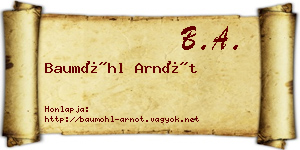 Baumöhl Arnót névjegykártya